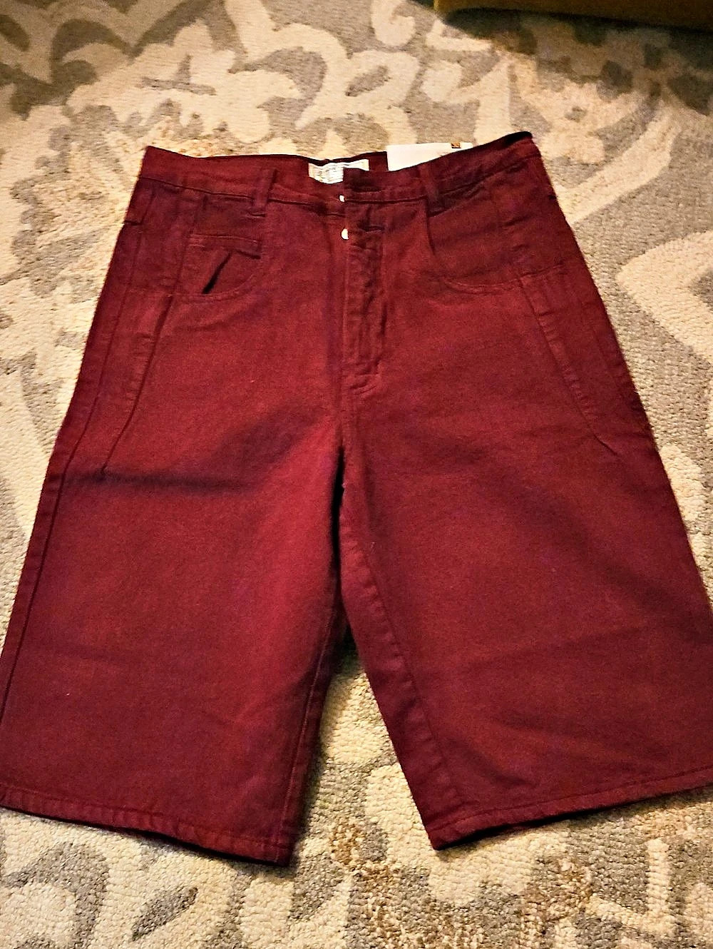 Guess Pascale Short Men's Cotton Shorts in Burgundy Waist 30 NWT